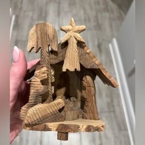 Handcrafted Wooden Nativity Scene